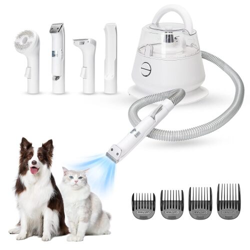 Goawuao Dog Grooming Kit, Pet Vacuum, Dog Hair Vacuum, Pet Cat Grooming Kit with Brush Clipper Deshedding Cleaning Brush, Professional Pet Salon - Lot 245