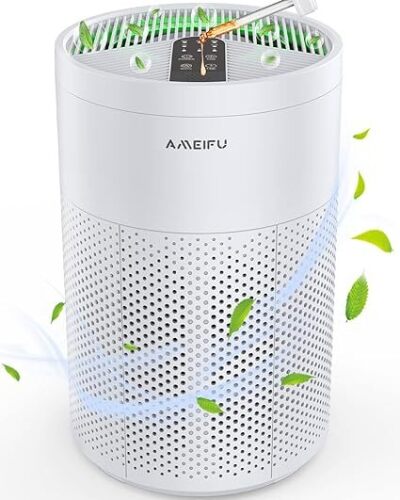 Air Purifiers for Home Large Room up to 1620ft², AMEIFU Upgrade Large Size H13 Hepa Bedroom Air Purifier for Wildfire,Pets Dander with 3 Fan Speeds, Filter Replacement Reminder, Aromatherapy Function - Lot 253