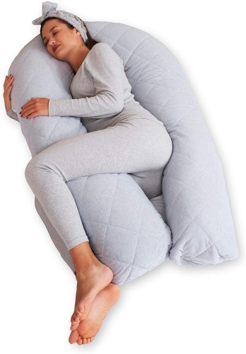 BODY NEST™ Pregnancy Pillow for Sleeping — U Shaped Maternity Pillow for Pregnant Women — Cooling Body Pillow for All Seasons with Reversible & Removable Dual Sided Cover, Washable & Minky Soft 55" - Lot 452