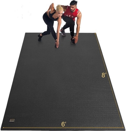 Gxmmat Extra Large Exercise Mat 6'x8'x7mm, Thick Workout Mats for Home Gym Flooring, High Density Non-Slip Durable Cardio Mat, Shoe Friendly, Great for Plyo, MMA, Jump Rope, Stretch, Fitness - Lot 545