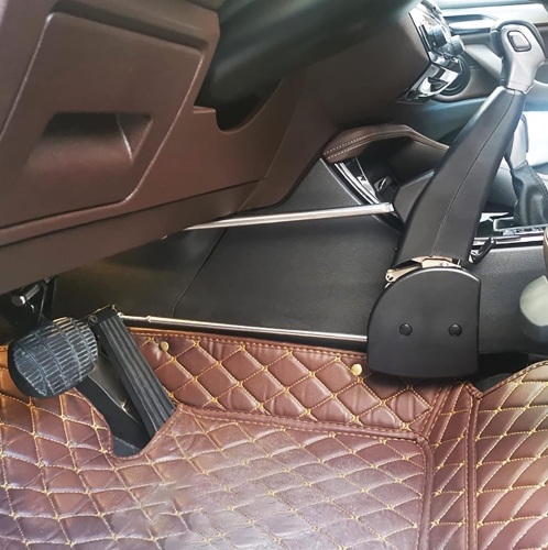 Hand Controls for Disabled Drivers Handicap Driving Hand Controls Driver Aid Equipment/Brake Pedals Assist High-end Device Kit with Steering Wheel Spinners (hand control for disabled drivers black) - Lot 232
