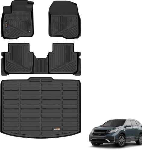 Binmotor-Floor Mats & Cargo Mat Set for 2023 2024 Honda CR-V(Only Petrol Vehicles) 丨All Weather Car Floor Mats for Honda CRV 2024 2023 30"L x 22"W x 7"Th - Lot 377