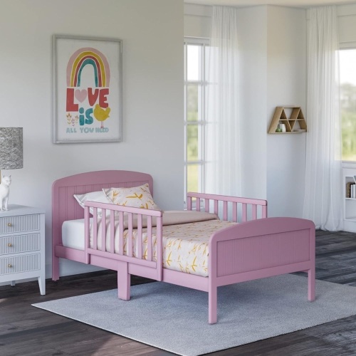 Harrisburg Toddler Bed - Modern Design Toddler Bed for Children, Solid Wood Construction for Kids Bedroom Furniture, Classic Design for Any Decor - by BK Furniture (Pink) - Lot 3729