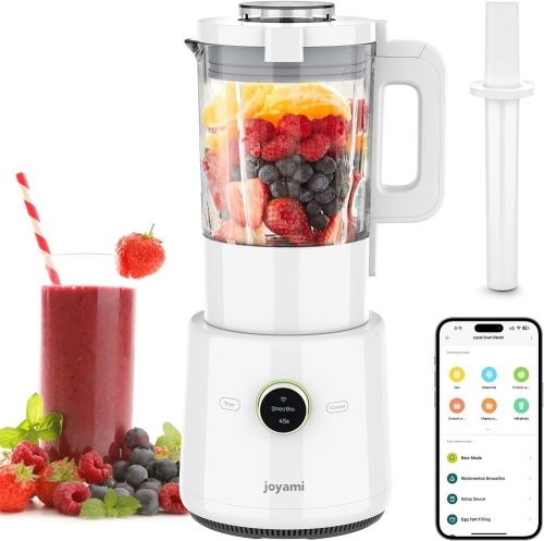 JOYAMI Professional Countertop Blender, Smart Cooking Blender for Hot and Cold Drinks, Soy Milk Soups Porridge Milkshake, Shakes and Smoothies, Nut Milks, 12H Delay Start, Self-cleaning, White - Lot 3743
