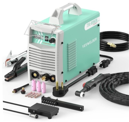 YESWELDER TIG-205DS HF TIG/Stick/Arc TIG Welder,205 Amp 110 & 220V Dual Voltage TIG Welding Machine - Lot 3770