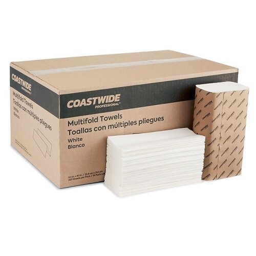 Coastwide Professional™ Multifold Paper Towels, 1-ply, 250 Sheets/Pack, 16 Packs/Carton (CW58045) - Lot 3993