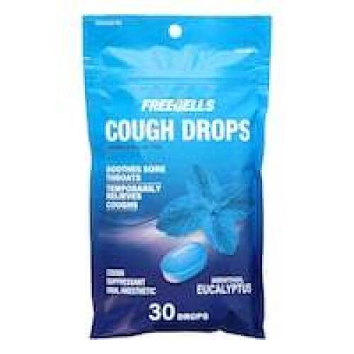 Box of FREEGELLS COUGH DROPS MENTHOL EUCALYPTUS- menthol lozenge - Lot 3950