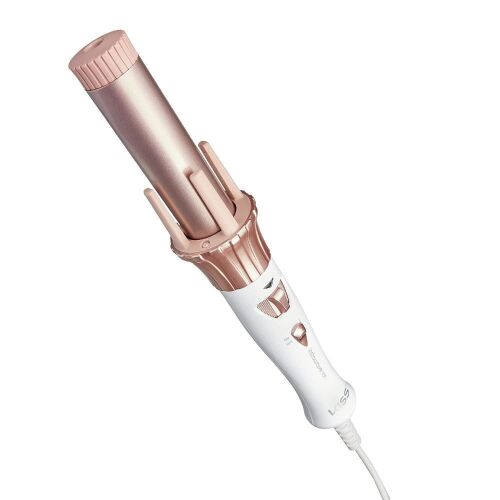 KISS Instawave 101 Automatic Rotating Curling Iron, 1.25 Inch Pearl Ceramic Tourmaline Barrel Heats Up to 400°, 2 Directional Spinner, Rose Gold Finish, 1.07 Lbs. - Lot 3890