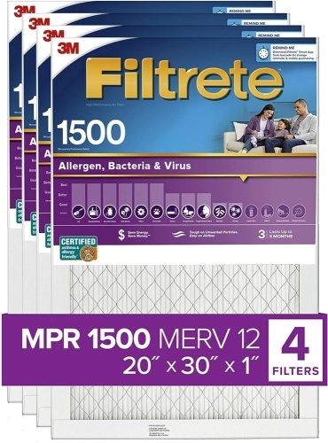 Filtrete 20x30x1 Air Filter (4-Pack) - Lot 8013