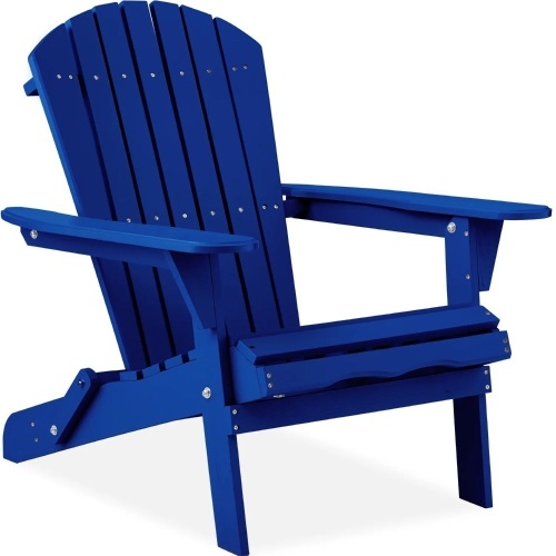 Folding Wooden Adirondack Chair, Accent Furniture w/ Natural Woodgrain - Lot 4013