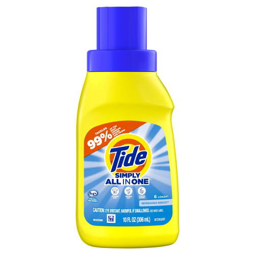 Box of Tide Simply Clean & Fresh Liquid Laundry Detergent, Refreshing Breeze, 6 Loads, 10 fl oz - Lot 4018