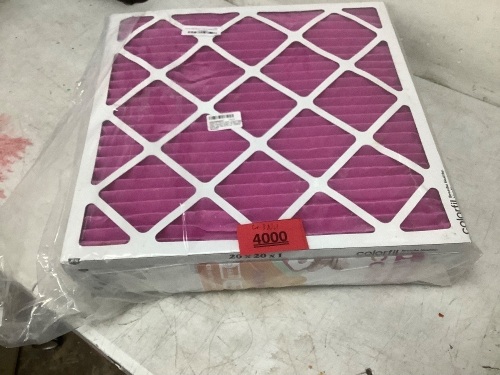 Colorfill 20X20X1 vent filter 6 pack - Lot 4000