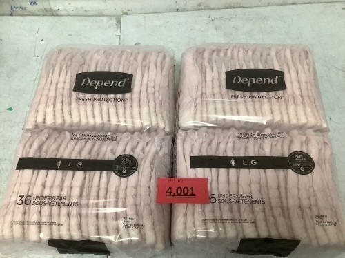 Depends 36 Underwear - Lot 4001