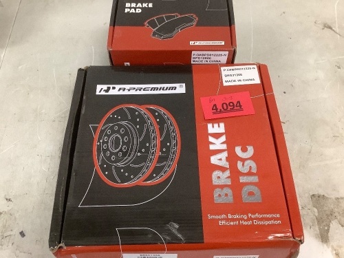 A premium Set of rotors and brake pads for unknown vehicle - Lot 4094