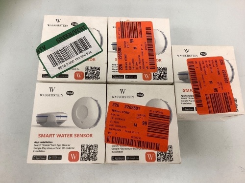 Lot of (5) Smart Water Sensors, Appears New, Sold as is  - Lot 25