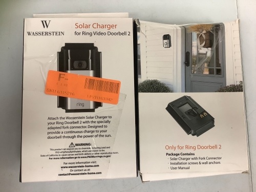 Lot of (2) Solar Charger for Ring Video Doorbell 2, E-Commerce Return, Sold as is - Lot 69