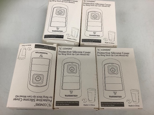 Lot of (5) Protective Silicone Cover for Ring Stick Up Cam Wired HD, Appears New, Sold as is - Lot 78