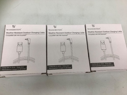 Lot of (3) Weather Resistant Outdoor Charging Cables, Appears New, Sold as is - Lot 343