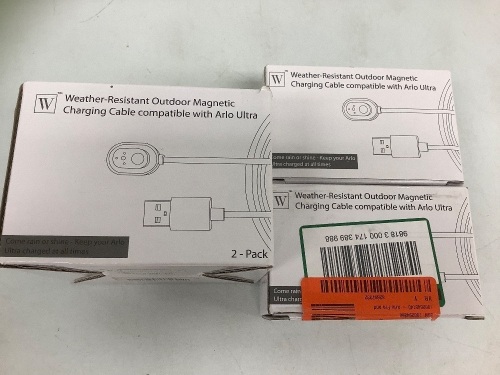 Lot of (3) Weather Resistant Outdoor Magnetic Charging Cable for Arlo Ultra, Appears New, Sold as is - Lot 346