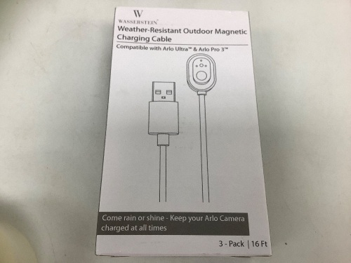 3 pack Weather Resistant Outdoor Magnetic Charging Cable, Appears New, Sold as is - Lot 349