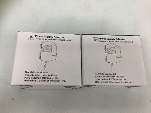 Lot of (2) Power Supply Adapter for Nest Hello Video Doorbell, Appears New, Sold as is - Lot 362