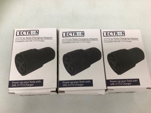 Lot of (3) Tesla Charging Adapters, Appears New, Sold as is - Lot 363