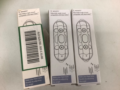 Lot of (3) Adjustable Angle Mount for Nest Hello, Appears New, Sold as is - Lot 368