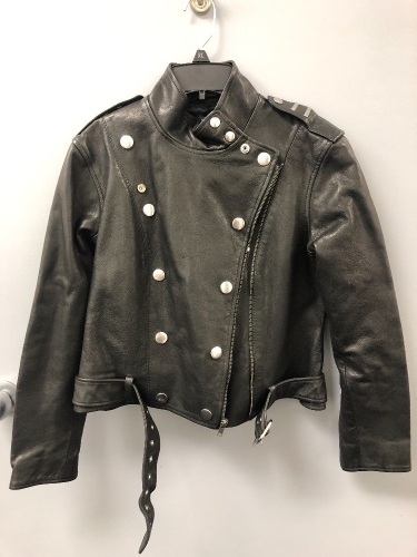 Ralph Lauren Womens 100% Cow Leather Jacket, M, New w/ 2 missing button caps, Sold as is - Lot 46