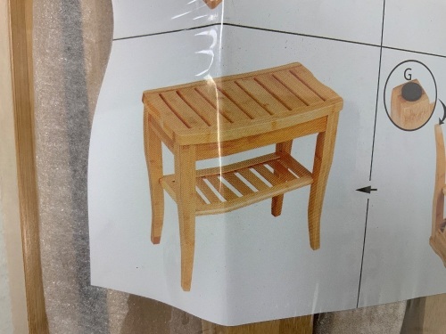 Small Bamboo Bathroom Side Table, New - Lot 225