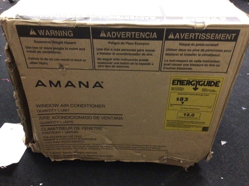 Amana Air Conditioner, Appears new, Powers On, Sold as is - Lot 100