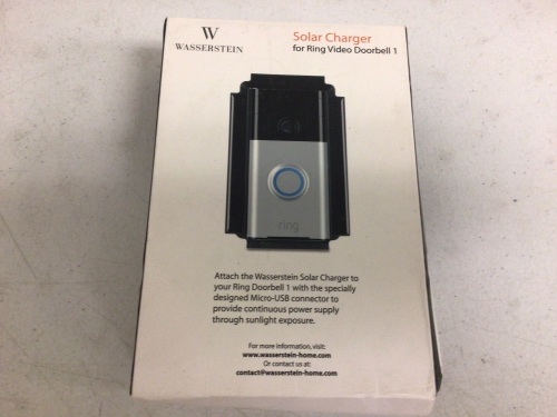 Solar Charger for Ring Video Doorbell 1, Appears New, Sold as is - Lot 778