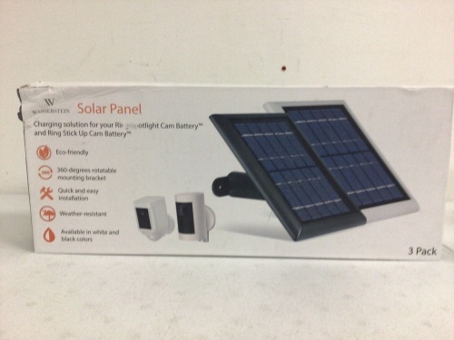 3 Pack Solar Panel For Ring Spotlight Cam Battery/Stick Up Cam Battery, Appears New, Sold as is - Lot 738