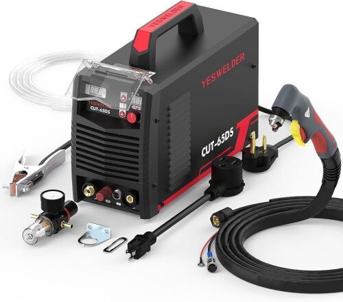 YESWELDER Plasma Cutter 65 Amp Non High Frequency Non-Touch Pilot Arc Digital DC Inverter 110/220V Dual Voltage Blowback Plasma Cutting Machine CUT-65DS  - Lot 26