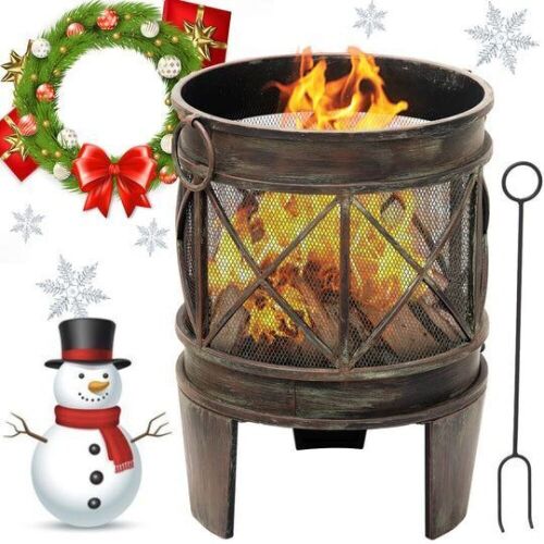 Amagabeli Outdoor Wood Burning Cast Iron Fire Pit - Lot 28