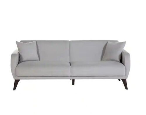 BELLONA Flexy 78.7 in. Light Gray Polyester 3-Seater Twin Sleeper Sofa Bed with Storage - Lot 245