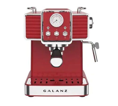 Galanz 2-Cup Red Espresso Machine with Retro Design - Lot 319