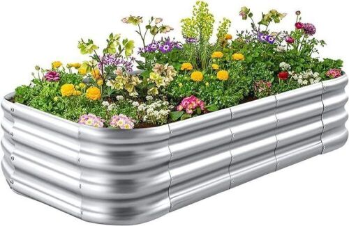 Crirax Galvanized Raised Garden Beds Outdoor 8×4×1 Ft  - Lot 338