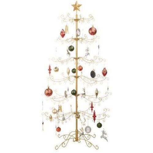 Wrought Iron Christmas Tree Ornament Display w/ Easy Assembly, Stand - 6ft  - Lot 610
