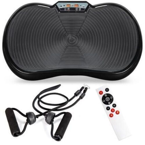 Vibration Plate Exercise Machine Full Body Fitness Platform w/ Bands  - Lot 613