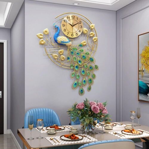 SanBouSi 36.6" Large Peacock Wall Clock  - Lot 635