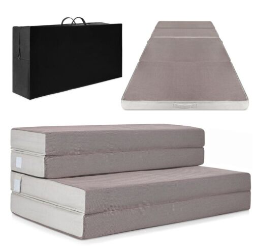 Twin Folding Portable Mattress Topper w/ Plush Foam - 4in  - Lot 655