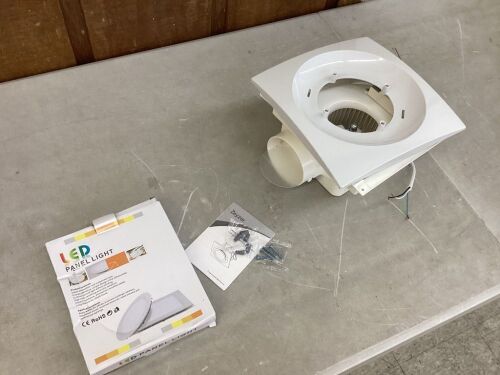 Zeyzer Bathroom Exhaust Fan with LED Light, 110 CFM 1.0 Sones 4 Inches Duct 110V, White  - Lot 676