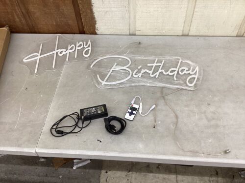 Happy Birthday LED Neon Sign - Lot 689