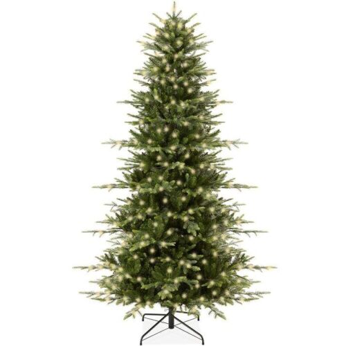 6' Pre-Lit Artificial Aspen Noble Fir Christmas Tree w/ Metal Stand  - Lot 703