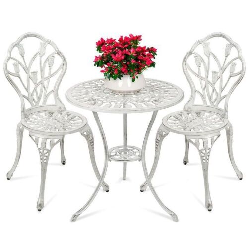 3-Piece Cast Aluminum Patio Bistro Furniture Set  - Lot 711