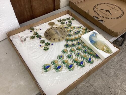 Peacock Wall Clock  - Lot 719