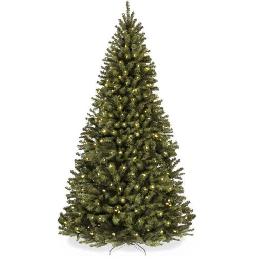 7.5' Pre-Lit Artificial Spruce Christmas Tree w/ Foldable Metal Base  - Lot 736