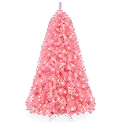 6' Pre-Lit Artificial Pink Christmas Tree w/ Incandescent Lights, Metal Stand  - Lot 749