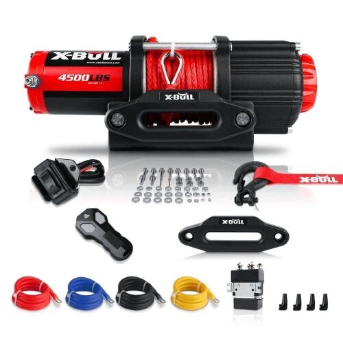 X-BULL Electric Winch 4500 LBS 12V Synthetic Rope ATV UTV Truck 4WD - Lot 48