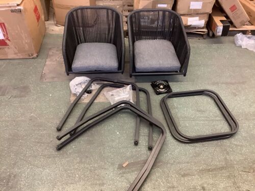 Set of 2 Woven Wicker Swivel Barstools w/ 360 Rotation, Steel Frame  - Lot 448